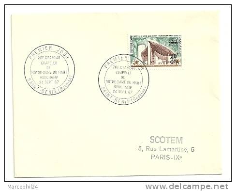 RÉUNION = ST DENIS 1967 = CACHET  PREMIER JOUR ' RONCHAMP' Sur N° Yvt 374 - Covers & Documents