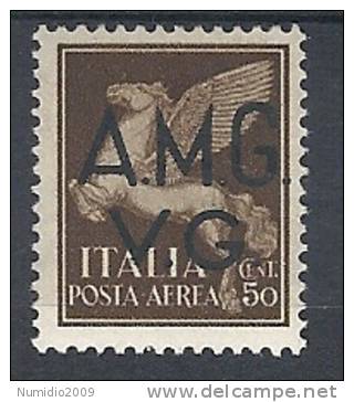 1945-47 TRIESTE AMG VG POSTA AEREA 50 CENT MH * - RR9679 - Nuovi