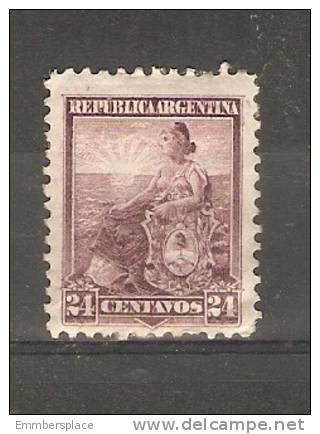 ARGENTINA - 1899 LIBERTY 24c PURPLE USED ON PAPER  SG 234 - Gebraucht