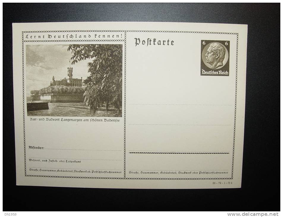 LANGENARGEN BODENSEE  HINDENBURG LERNT DEUTSCHLAND KENNEN ENTIER POSTAL GANZSACHE STATIONERY - Langenargen