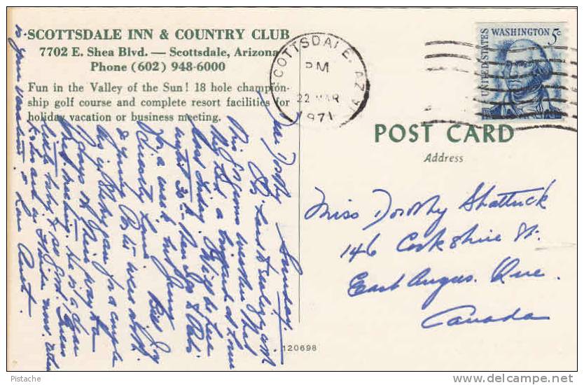 Scottsdale Inn & Country Club Arizona - Stamp & Postmark 1971 - 2 Scans - Good Condition - Scottsdale