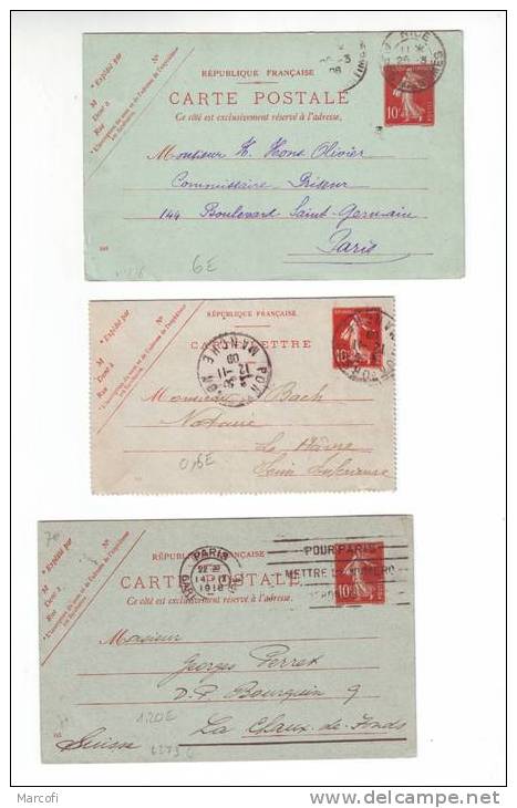 Lot De 18 Entiers Type Semeuse Neufs Et Oblitérés - Lots Et Collections : Entiers Et PAP