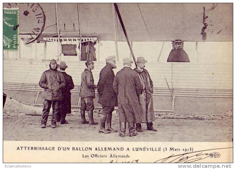 Aerostation .. Dirigeables ... Zeppelins... Luneville ... Atterissage D'un Ballon Allemand - Dirigeables