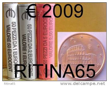 !!! N. 3 ROT./ROLLS 1, 2 AND 5 CT. 2009 ITALIA NOT BLIND !!! - Italie