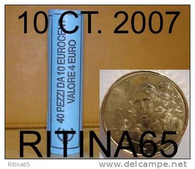 !!! N. 1 ROT./ROLL 10 CT. 2007 ITALIA NOT BLIND !!! - Italie