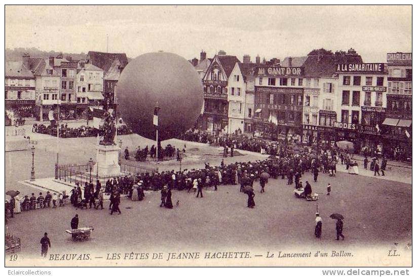 60...Beauvais..Aviation.. Aérostation.Montgolfièr E..  Lancement Du Ballon - Beauvais