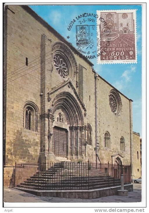 Carte-Maximum ITALIE N°Yvert 1914 (LANCIANO - Eglise) Obl Sp Ill 1er Jour 1991 - Maximum Cards