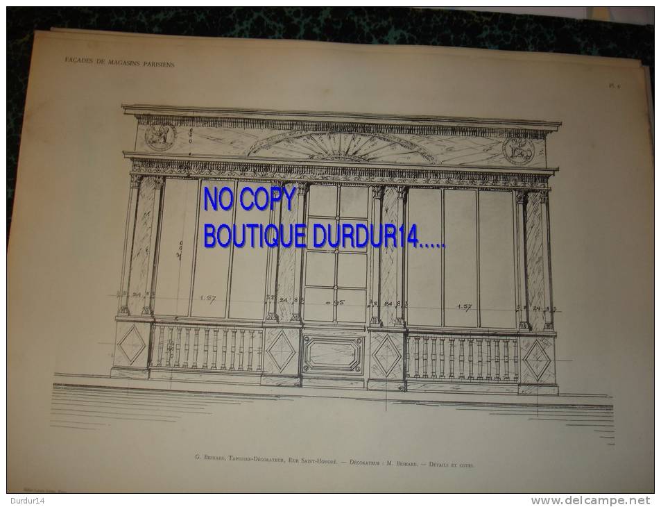 MAGASIN De Paris -1 Et 8 Arrondissements -  G. BESNARD - TAPISSIER--DÉCORATEUR - Rue Saint-Honoré (2 PLANCHES ) - Andere Pläne