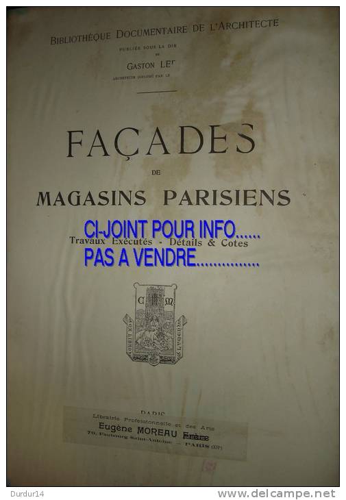 MAGASIN De Paris - 1 Et 2 Arrondissements - ATKINSONS - PARFUMEUR - Rue De La Paix (2 PLANCHES ) - Other Plans