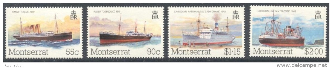 Montserrat 1984 Mail Packet Boats SPECIMEN Transport Ship Boat Ships Stamps MNH Michel 553-556 SG 615-618 SC#539-42 - Montserrat