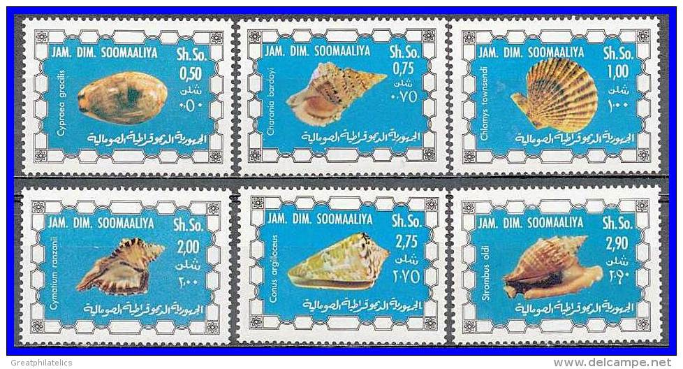 SOMALIA 1976 SEA SHELLS SC# 430-435 VF MNH A GOOD SET (D01) - Somalia (1960-...)