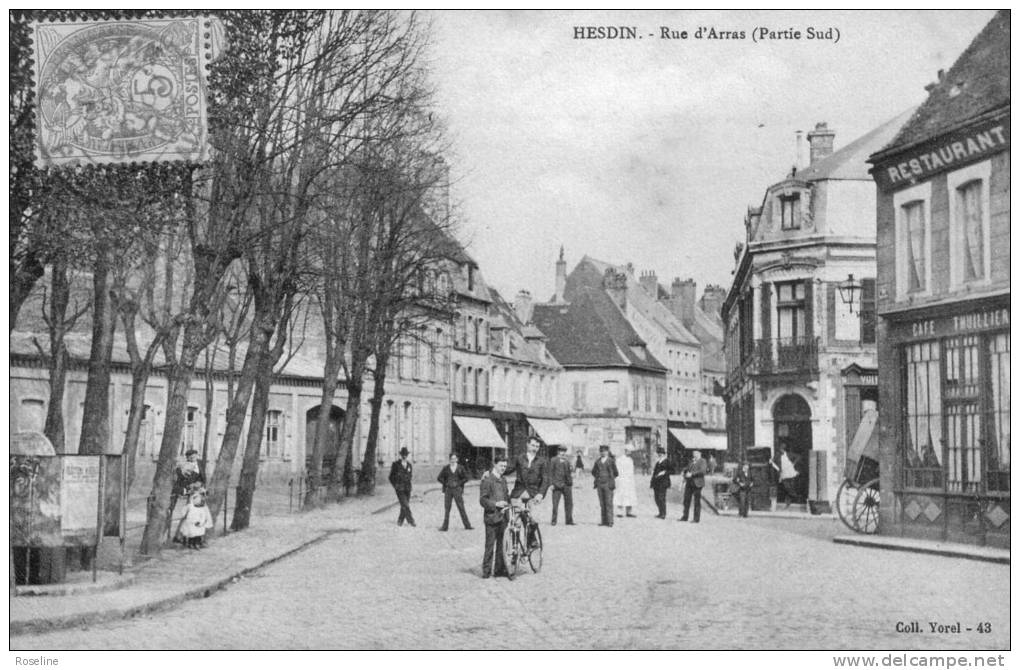 62  HESDIN    PAS DE CALAIS  - RUE  ARRAS  -   CPA   N/B  9x14  BE - Hesdin