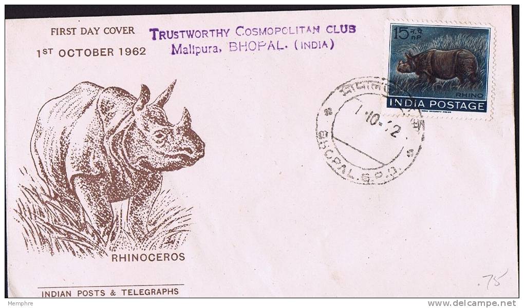 1962  Rhinoceros  Sg 460 - FDC