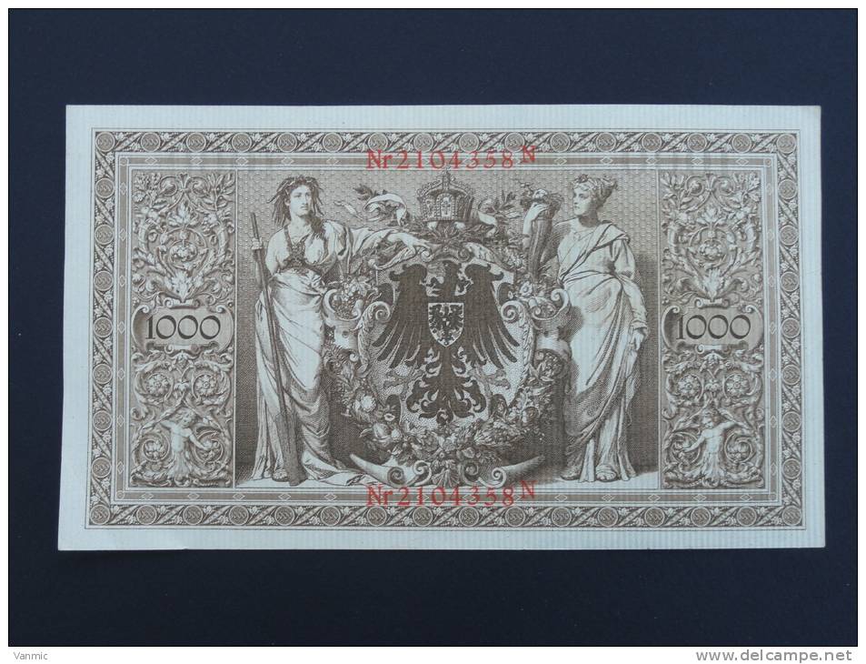 1910 A - Billet 1000 Mark - Allemagne - Série N : N° 2104358 N - (Banknote Deutschland Germany) - 1.000 Mark