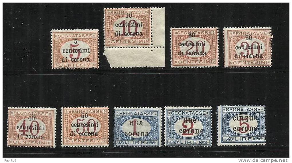 TRENTO E TRIESTE 1919 SEGNATASSE SERIE COMPLETA MNH - Trento & Trieste