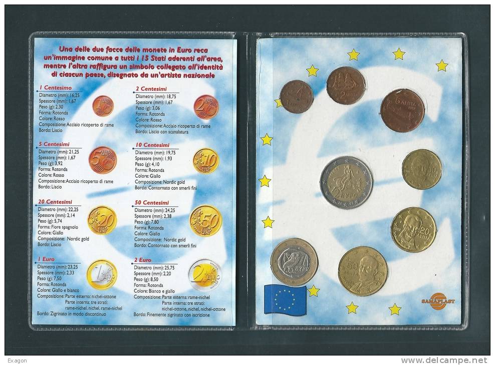 SERIE  EURO  GRECIA COMPLETA  - USATA - In Elegante  Custodia In Pvc - Anno 2002 - Griekenland