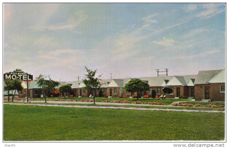 Boise ID Idaho, Boulevard Motel, Lodging,  C1950s/60s Vintage Postcard - Boise