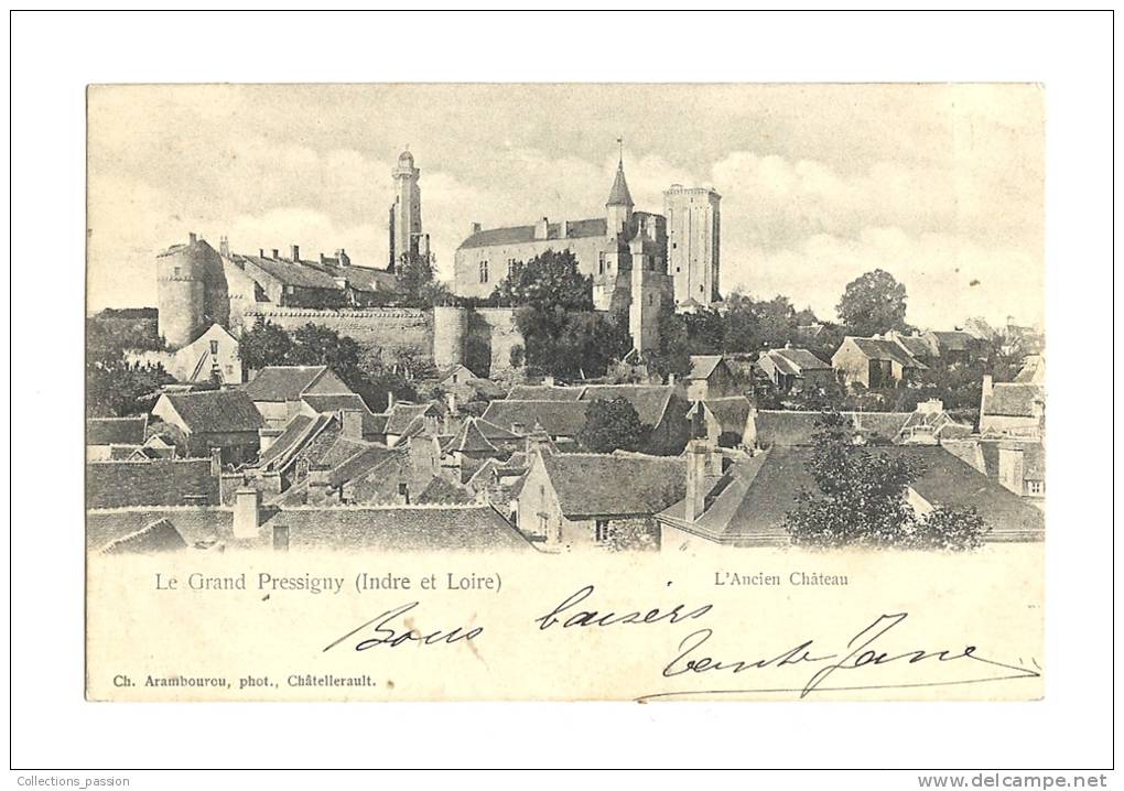 Cp, 37, Le Grand Pressigny, L'Ancien Château, Voyagée 1905 - Le Grand-Pressigny