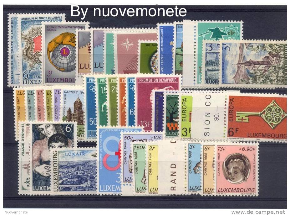 LUSSEMBURGO ANNATE 1967/1968 39 Valori NUOVI PERFETTI  MNH** - Full Years