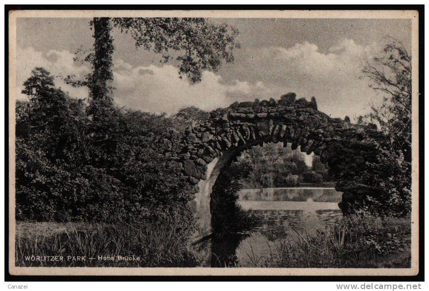 AK Wörlitzer Park, Hohe Brücke, Ung Sehr Alt - Wörlitz