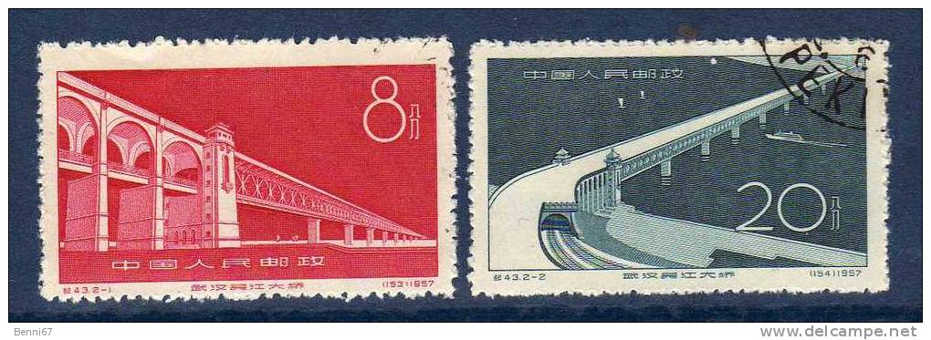 CHINE China 1957 Pont Sur Le Yang Tse  Yv 1103/1104  Obl - Used Stamps