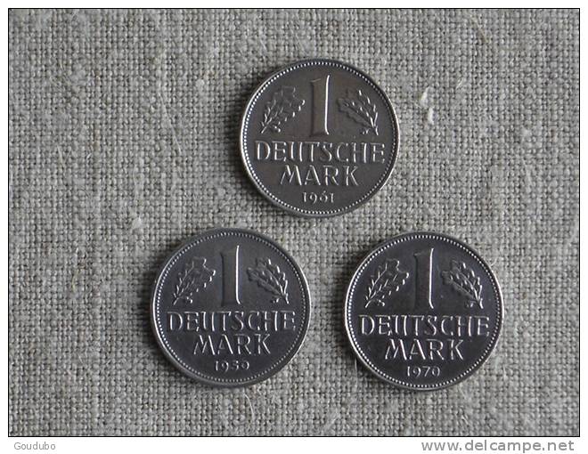 3 Pièces De 1 Mark 1950 G - 1961 D - 1970 D . Voir Verso. - 1 Mark