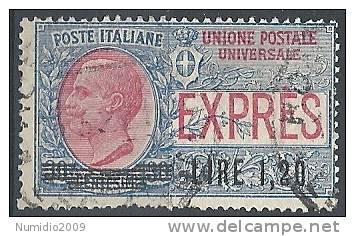 1921 REGNO USATO ESPRESSO SOPRASTAMPATO 1,20 LIRE - RR9836 - Poste Exprèsse