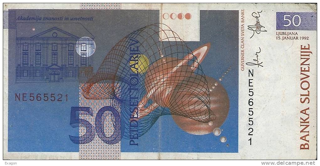 50   PETDESET   TOLARJEV  Della  Slovenia  - Anno  1992. - Slovenia