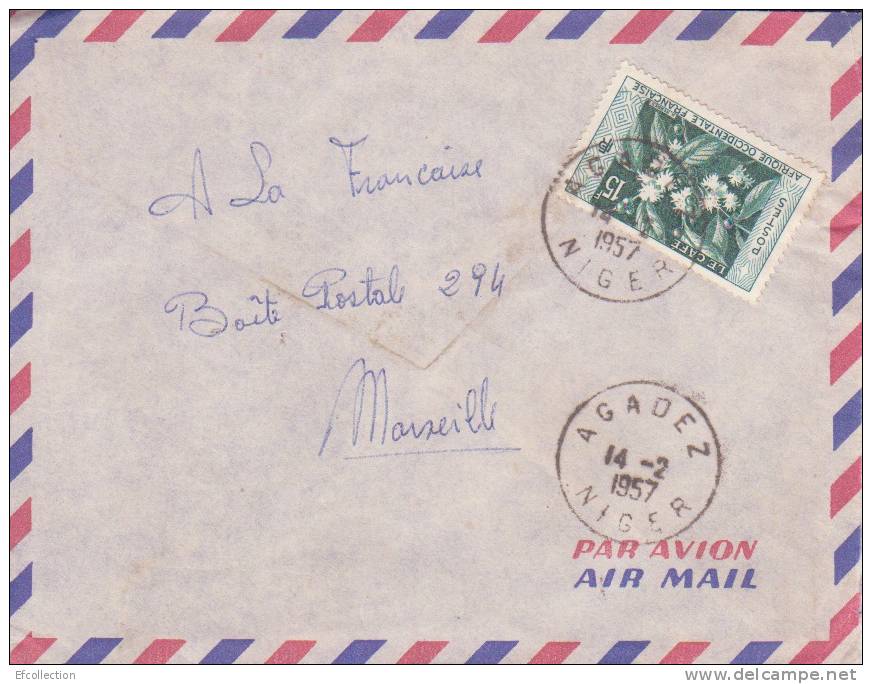 AGADEZ - NIGER - 1957 - Afrique,colonies Francaises,avion,lettre,m Arcophilie - Covers & Documents