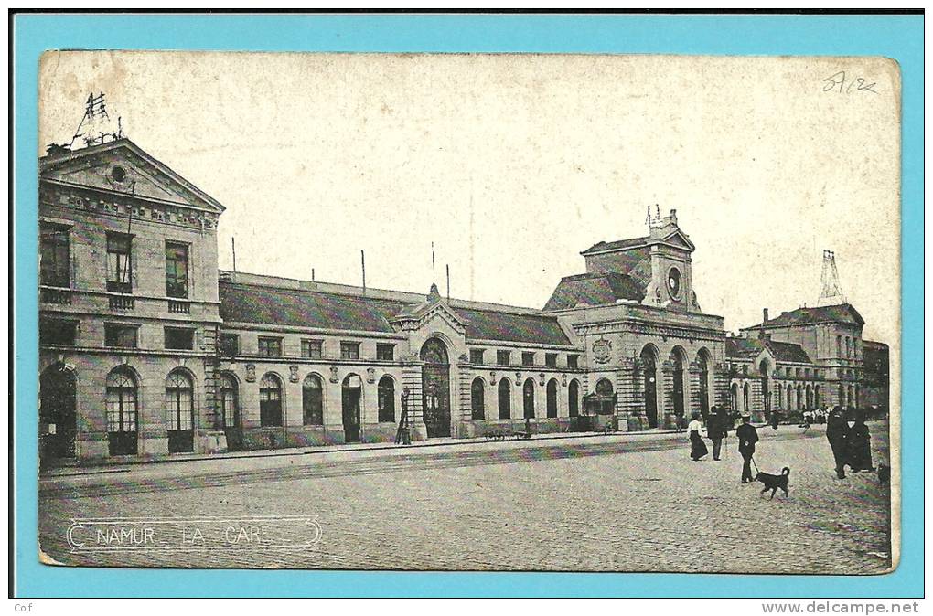 Kaart (NAMUR / LA GARE) Met Stempel JAMBES Op 20/08/1914 (Offensief W.O.I) - Zona Non Occupata