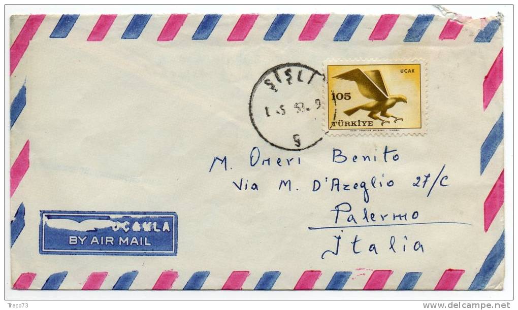 TURCHIA  /  ITALIA  - Cover_ Lettera  105  -  AIR MAIL 1961 - Lettres & Documents