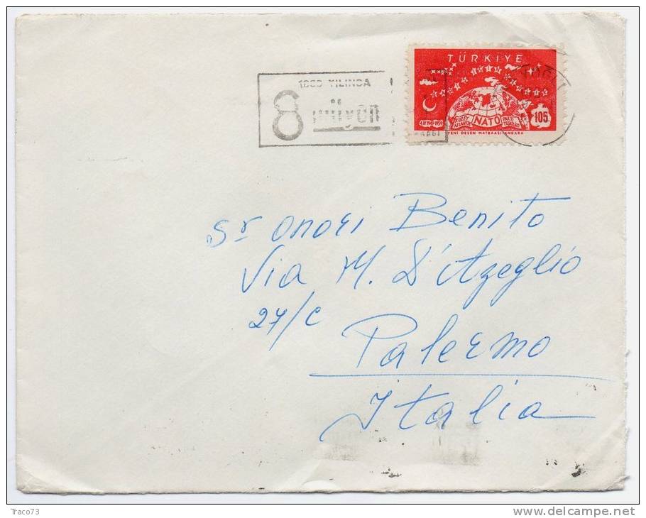 TURCHIA  /  ITALIA  - Cover_ Lettera   105  -  AIR MAIL 1960 - Brieven En Documenten