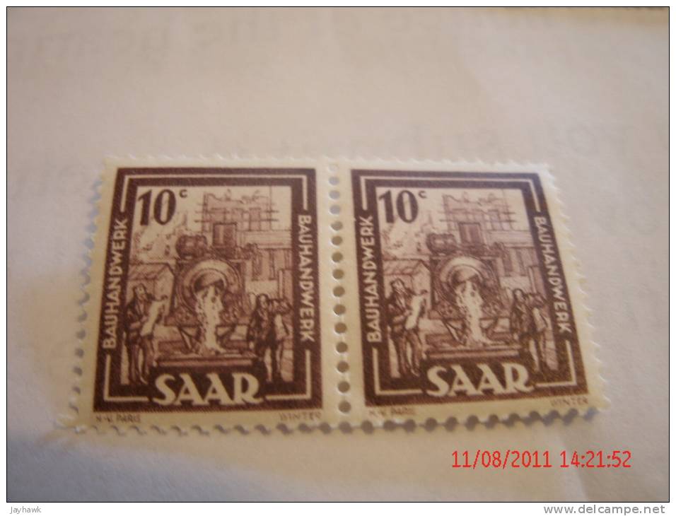 GERMANY,SAAR, MICHEL# 226Z(II)BLK OF 4, #272 PAIR,& DIENSTMARKEN, #34 BLOCK OF 4,ALL MINT OG - Officials