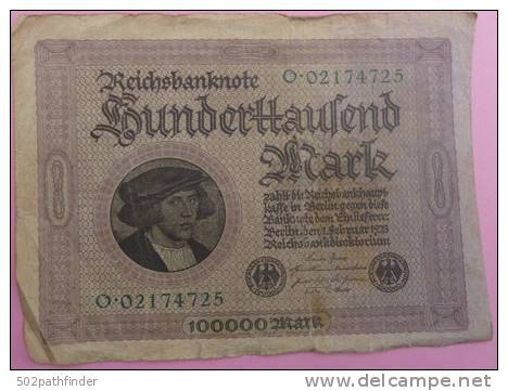 100 000 Mark 02 1923 - Reichbanknote - 2 Adlers Z/siegel - O.02174725  [P83] - 100.000 Mark