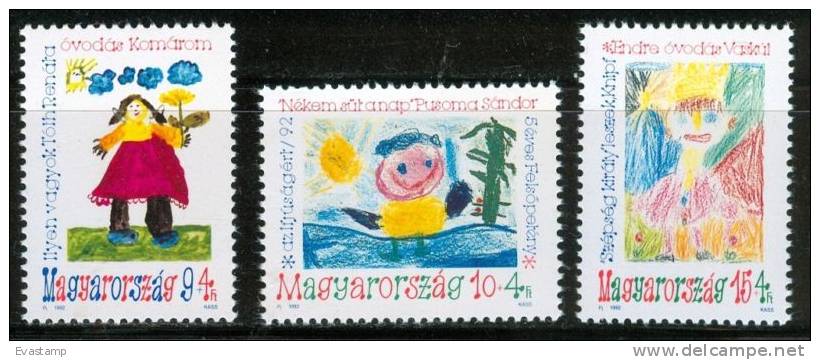 HUNGARY - 1992. Children's Drawings MNH! Mi 4197-4199 - Unused Stamps