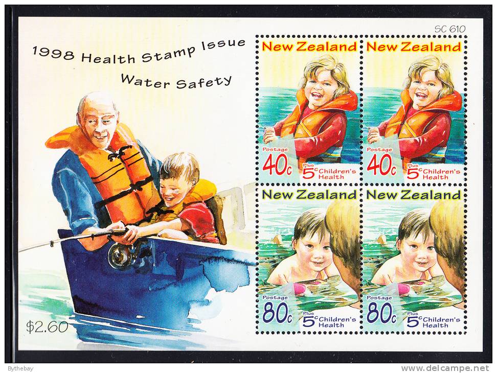 New Zealand Scott #B160a MNH Miniature Sheet Of 4 Health Stamps - Water Safety - Neufs