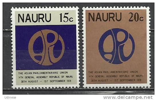 NAURU 1978 - ASIAN PARLIAMENTARY UNION - CPL. SET - MNH MINT NEUF - Nauru