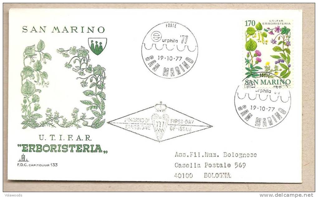 San Marino - Busta FDC Con Serie Completa: Erboristeria - 1977 - Farmacia