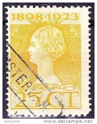 1923 Jubileumzegels 25 Cent Geel Lijntanding 11½  X 12½  NVPH 126 H Met Ambulantstempel - Oblitérés