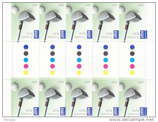 Australia-2011 Golf $ 1.65 Gutter Strip MNH - Blocks & Sheetlets