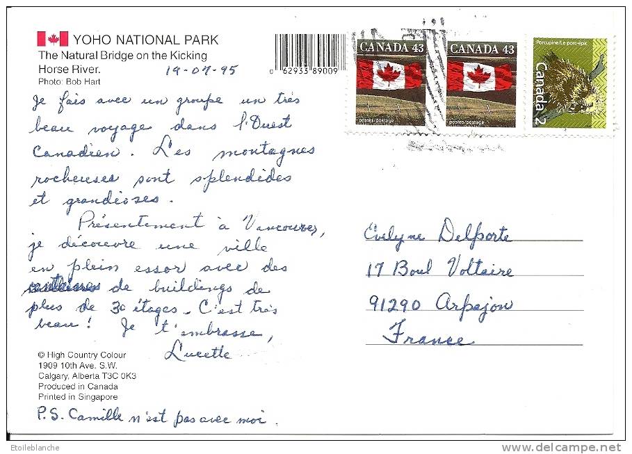 Canada, Alberta, Canadian Rockies, Horse River, Yoho National Park / Montagnes Rocheuses / Voyagé Timbres 1995 - Autres & Non Classés