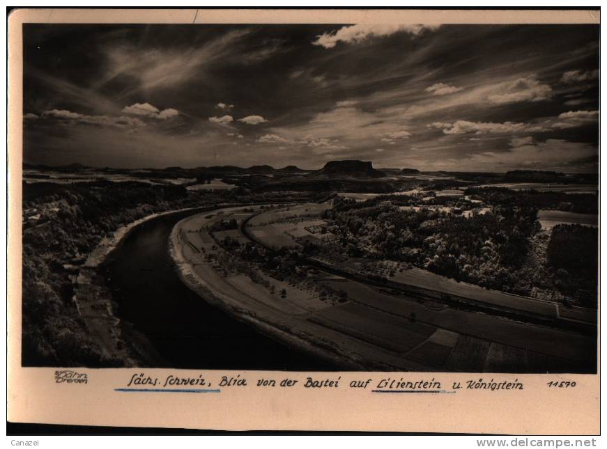 AK Blick Von Der Bastei Auf Lilienstein Und Königstein, Um 1955 (beschnitten) - Koenigstein (Saechs. Schw.)