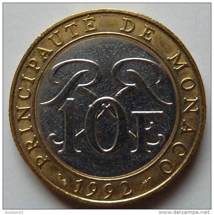 Dix Francs 1992     Sceau Des Grimaldi - 1960-2001 Francos Nuevos