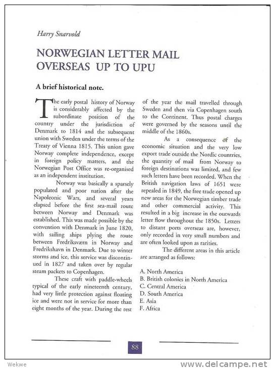 Norwegian Mail To Overseas Destinations Prior UPU On 11 Double Pages - Autres & Non Classés