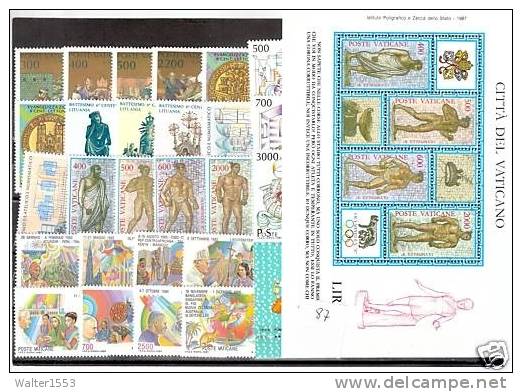 Vatikan Vaticano 1987 Annata Completa + Foglietto ** MNH Freschissimi - Années Complètes