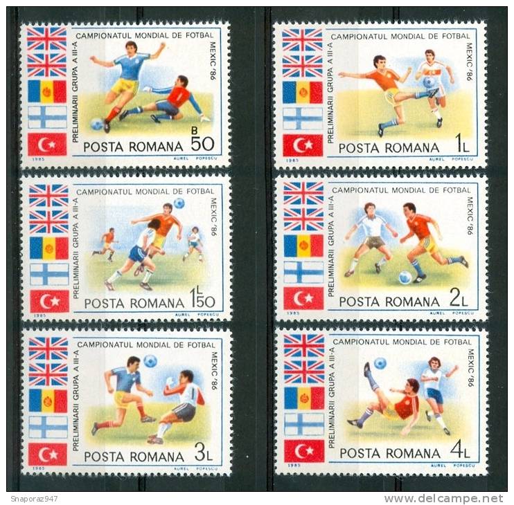 1985 Romania "Mexico 86" Coppa Del Mondo World Cup Calcio Football Set MNH** C93 - 1986 – Mexico