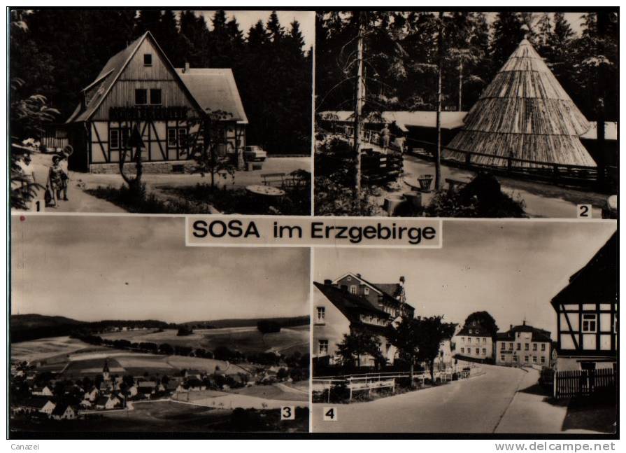 AK Sosa, Gaststätten "Köhlerhütte" Und "Aufbau", Hotel "Meiler", 1972 - Sosa