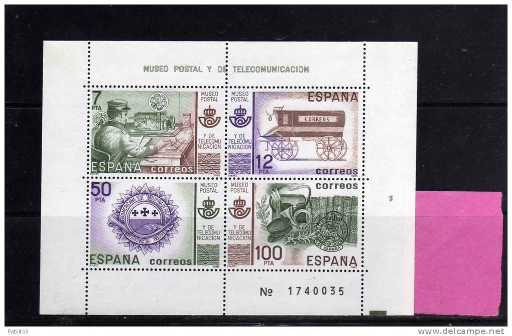 SPAIN - ESPAÑA - SPAGNA 1981 MUSEO DELLE TELECOMUNICAZIONI FOGLIETTO MNH - Blocks & Sheetlets & Panes