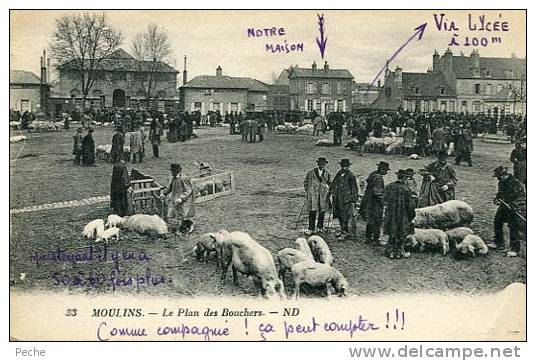 N°16979- Cpa Moulins -le Plan Des Bouchers- - Foires