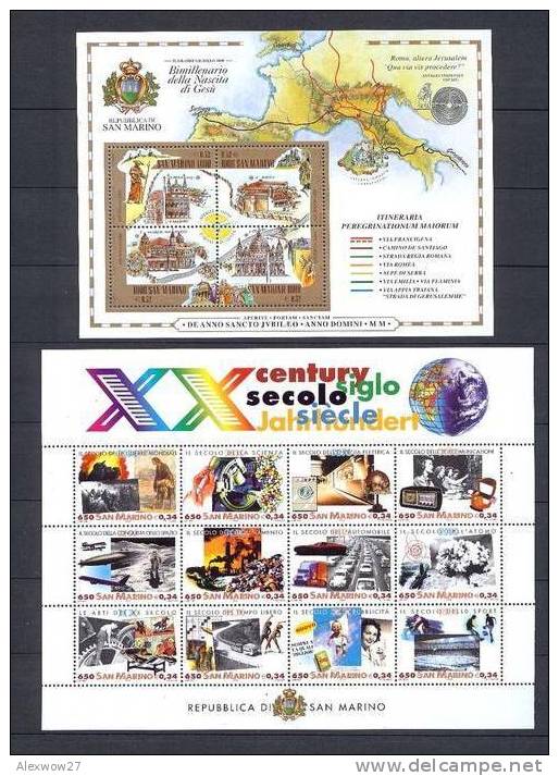 SAN MARINO  2000 -- Annata Completa + 2 BF  --- Complete FINE **MNH - Full Years